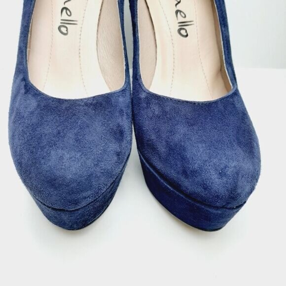 GINO VAELLO | Spain Platform Pumps Navy & Green Suede Leather Sz 6.5 | Eur 37 - Picture 10 of 14